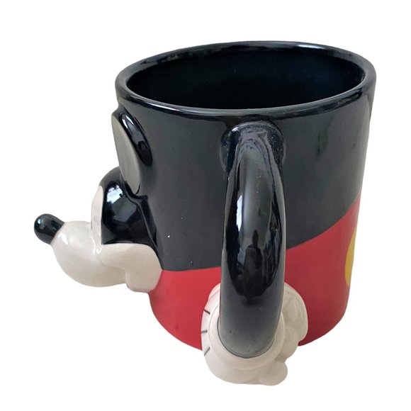 Disney Mickey Mouse Mug Coffee Tea Cup Black Red Face 3D Design NWOT - Picture 2 of 6